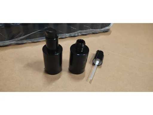 Bottiglia di vetro viola da 30ml con spray a pompa (circa 200x)