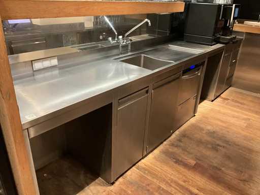 Lavello e piano di lavoro in acciaio inox (C)