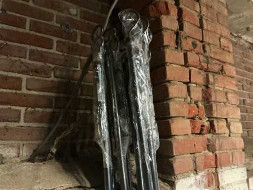 Tringle à rideau en acier 240cm noir (10x)