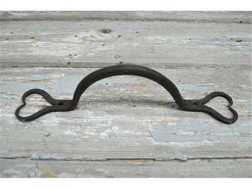 (76x) Smeedijzeren Deurgreep - Dubbel Hart 23 cm