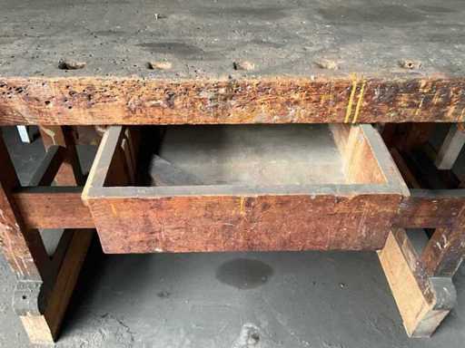 Traditionele schrijnwekersbank 214x65x100cm