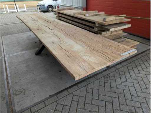 Garden table Mega. Rustic Oak. 400 x 100 x 78cm. Metal spider leg