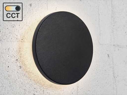 Luce da muro LED da 8,5W tonda 3in 1 colore CCT sabbia nera (4x)