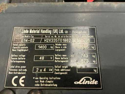 2006 Linde E14-02 Carrier élévateur