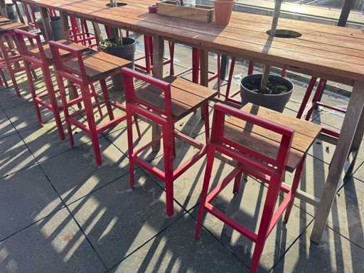 Cabins - Terrace bar stool with backrest (4x)