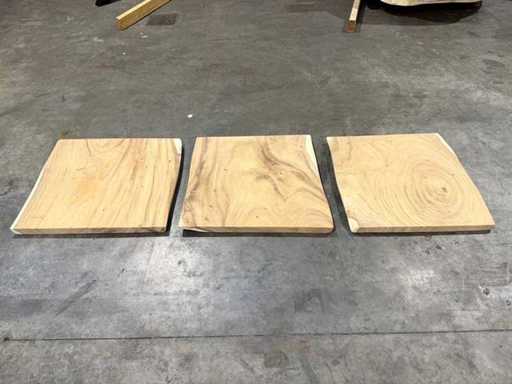 Blat de masă cu trunchi de copac Suar aprox. 75x75 (3x)