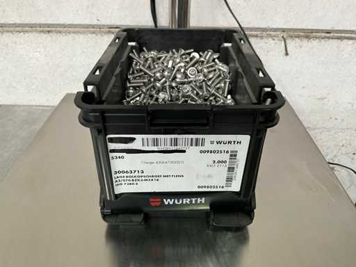 Würth 6,54 kg Vis à tête de bouton basse avec bride M5 x 16 pouces seau empilable