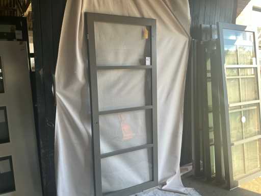 Porte intérieure aspect acier gris 93x231cm