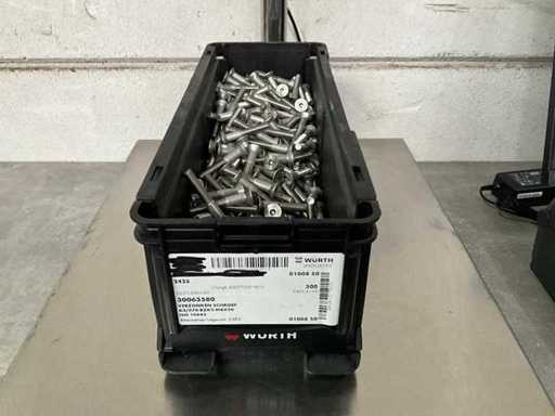Würth 10.44 kg Verzonken schroef M8 x50 in stapelbare bak