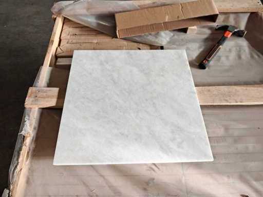 Pietra naturale, marmo, piastrelle bianco lucidata, 45,7x45,7 cm, 30,07 m²