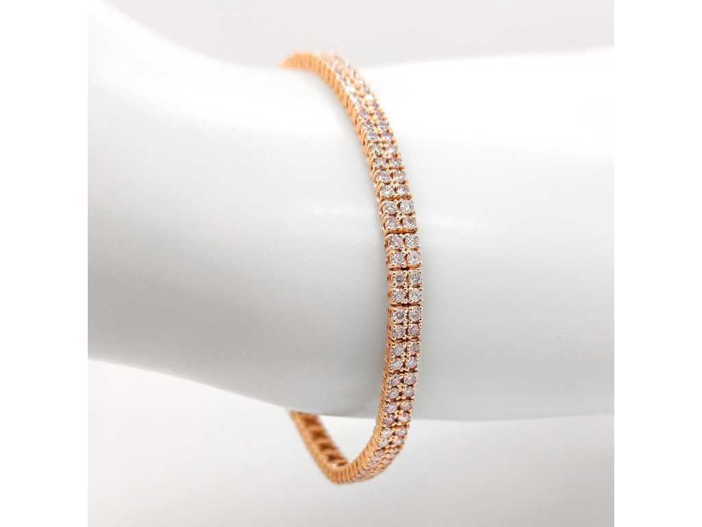 Luxe armband in zeer zeldzame natuurlijke roze diamant 2,86 karaat