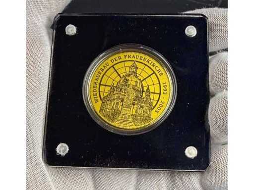 1/200 Unze Gold Gedenkmedaille Dresdner Frauenkirche Wiederaufbau 1993–2005
