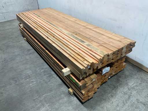 Poteau intermédiaire Douglas avec réduction 300x9,5x9,5 cm (24x)