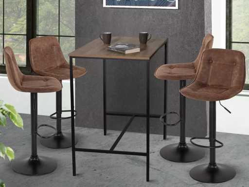 Verstelbare barkrakken - Bruine & Zwarte metalen voet (x4)