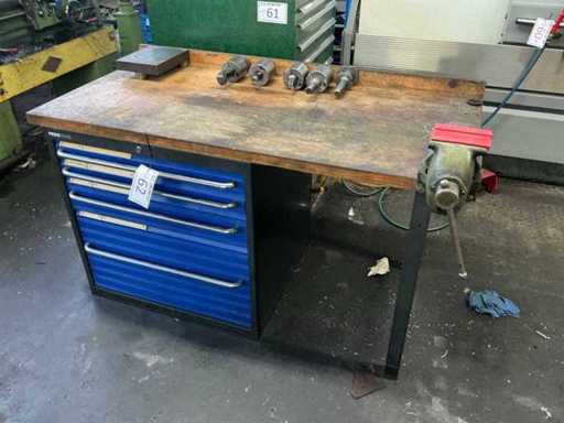 PRECITOOL workbench including drawer cabinet