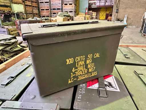 Batch of ammunition boxes, about 75 pieces