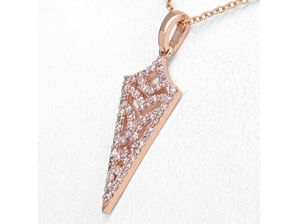 Prachtige Design Luxe Hanger in zeer zeldzame natuurlijke roze diamant van 0.20 karaat