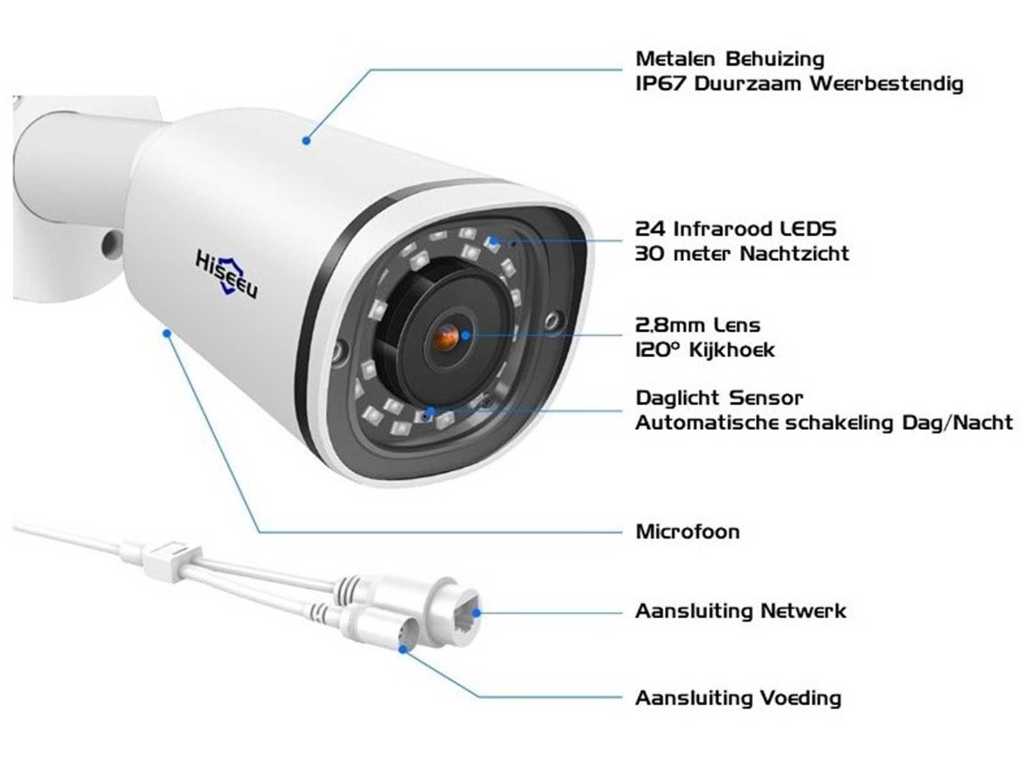 Hiseeu - Komplett neues Kamerasystem | 8MP-4K-PoE-3TB NVR 8 Kanal