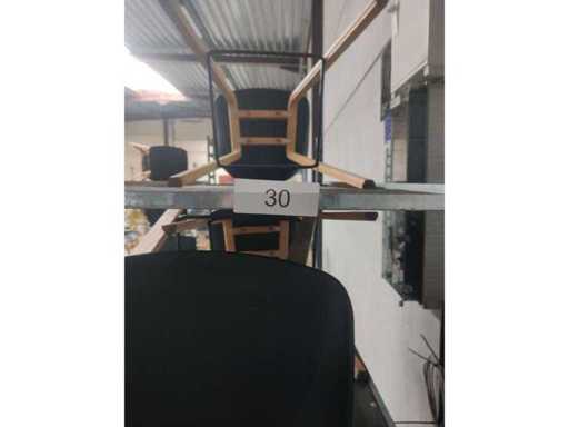 8x black bar stool (wooden frame (excl. transport cart) (8x)