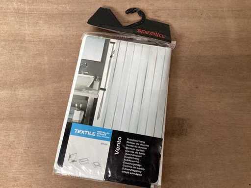 Srebrna zasłona prysznicowa Spirella Vento 180x200 cm (117x)