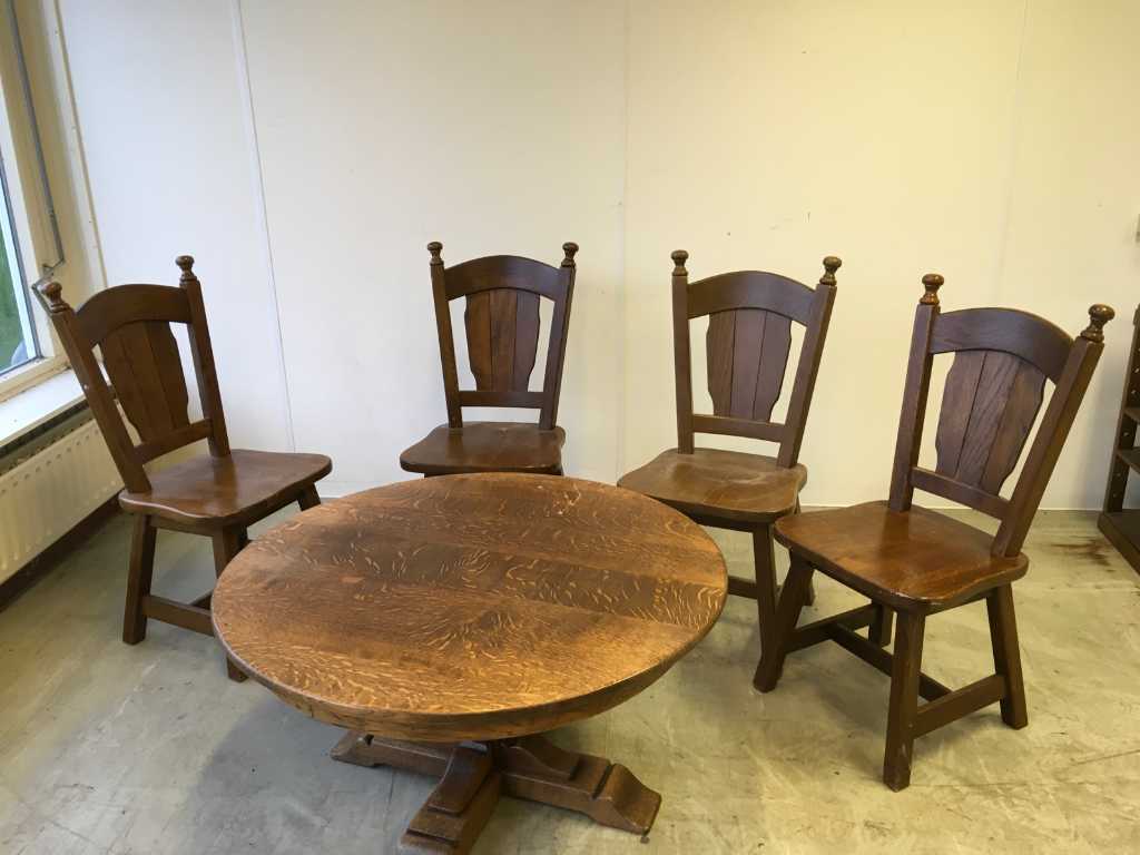 Salontafel met 4 stoelen