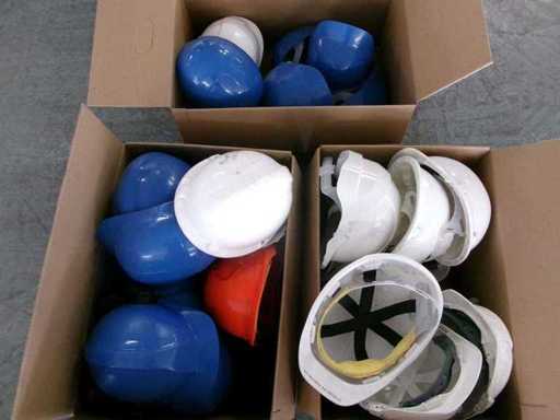 Construction helmet Mix, used, partly defective (U2) (35x)
