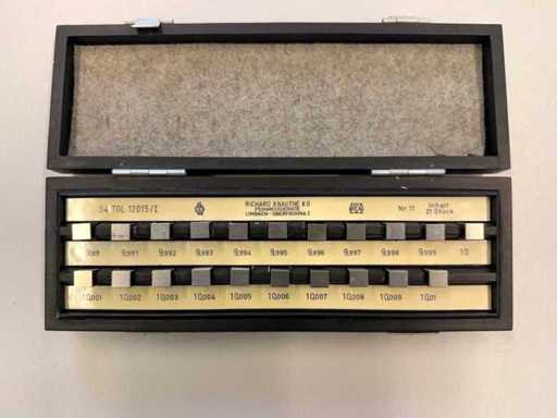 Knauthe - Endmaß-Feinstufensatz / Parallelendmaße 21-teilig 9,99-10,01 mm