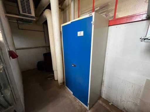 Armadietto del laboratorio con contenuti