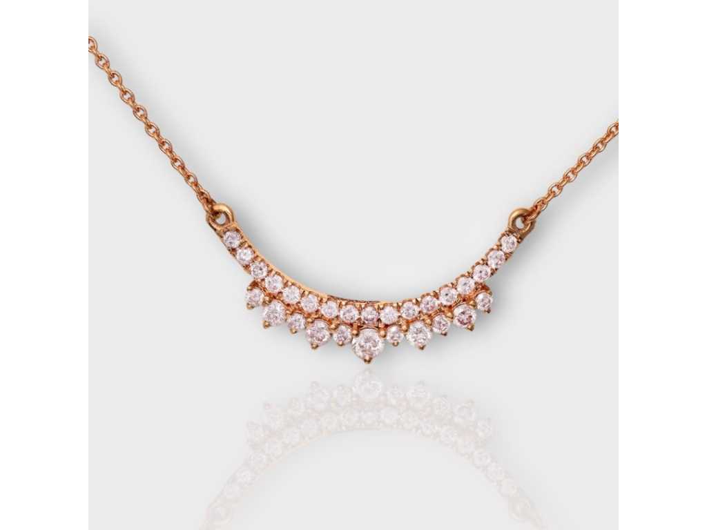Collana di lusso in rarissimo diamante rosa naturale da 0,59 carati