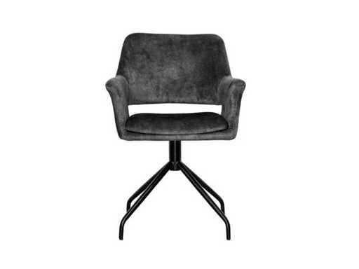 Dining Chair (8x) velvet grijs 180 graden autoreturn