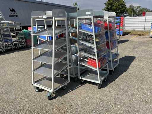 Étagère mobile avec boîtes empilables (7x)