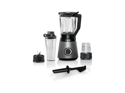 Bosch MMB6177S VitaPower Serie 4 - Blender - Zilver - 1200W - ToGo Bottle 0,6 l, Kunststof hakmolen