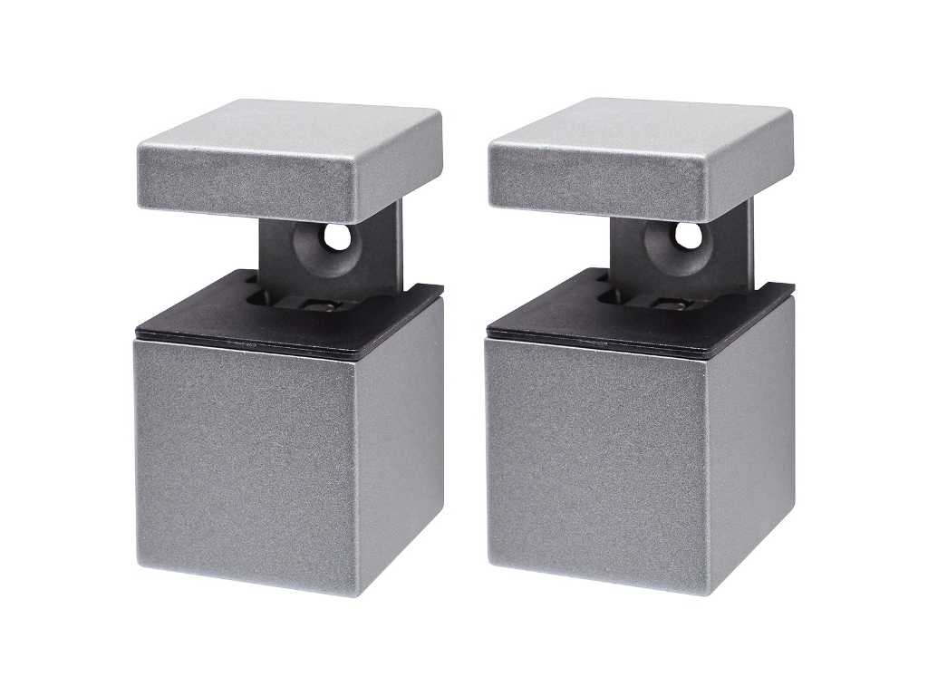 Duraline - Duraline Clip Cube Mini S/2 Argento Opaco 4pp - Mensola a muro (150x)
