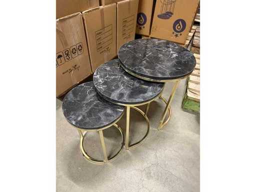 2 x setjes van 3 delige bijzettafel