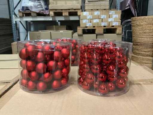 Fil de fer de boules de Noël 3x30mm 24tf rouge mat/brillant (paquets de 192)