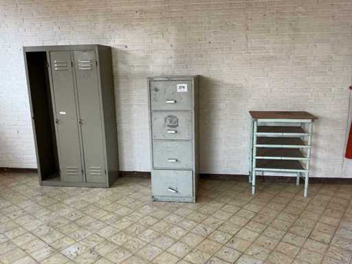 Locker cabinet + file cabinet + storage shelf