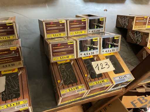 9 Schachteln Edelstahl-Hartholzschrauben mit Bohrern