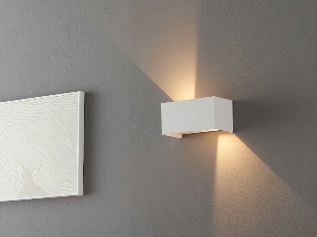 10 x 12W LED Sable Blanc Applique Murale Rectangulaire Double Duo Lumière Réglable Étanche