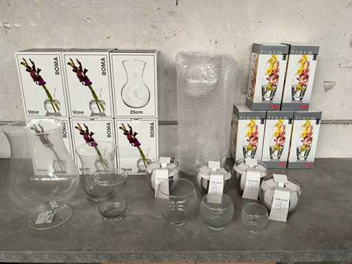 Mix kavel glazen vazen