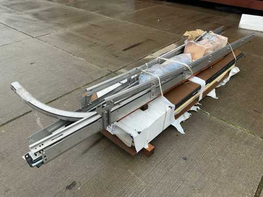 Overhead door with stainless steel rails (2.00x2.30 mtr) unused