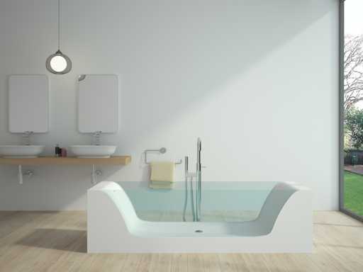 Baignoire autoportante Mawialux - surface solide - blanc mat