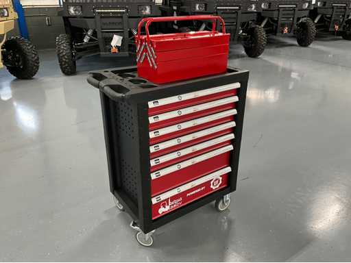 Echipament Ultra Force - Cărucior de scule 7 sertare, umplut ȘI cutia de scule 86 de bucăți