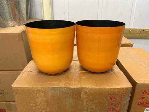 Partij Pot Bo Metal 22.5cm Orange Planter Kirk (48x)