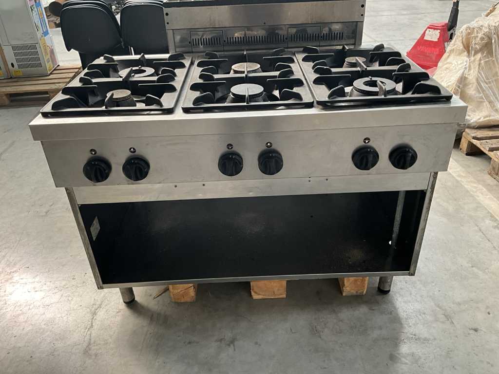 cuisinière à gaz 6 feux en acier inoxydable MG0669