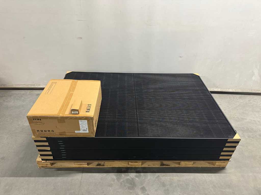 lot de 10 panneaux solaires full black (420 wc) avec onduleur SAJ 4.0 avec wifi (1-phase)