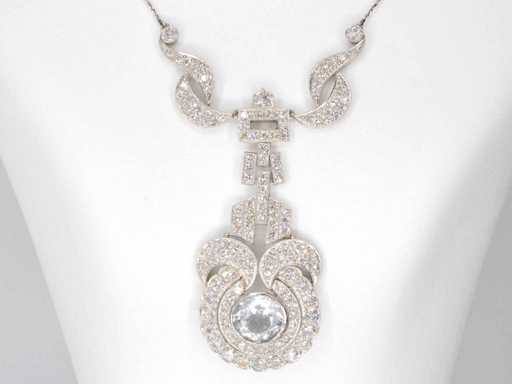 Art-deco ketting met 5.00 ct diamant