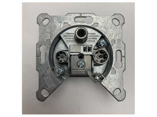 Hirschmann TV/FM/SAT Wall Socket - Durable Metal Marine-Grade Connector for Reliable Signal Reception