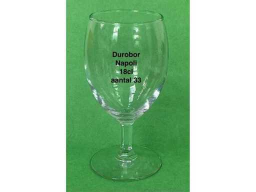 340x champagne glasses, wine glasses and water glasses