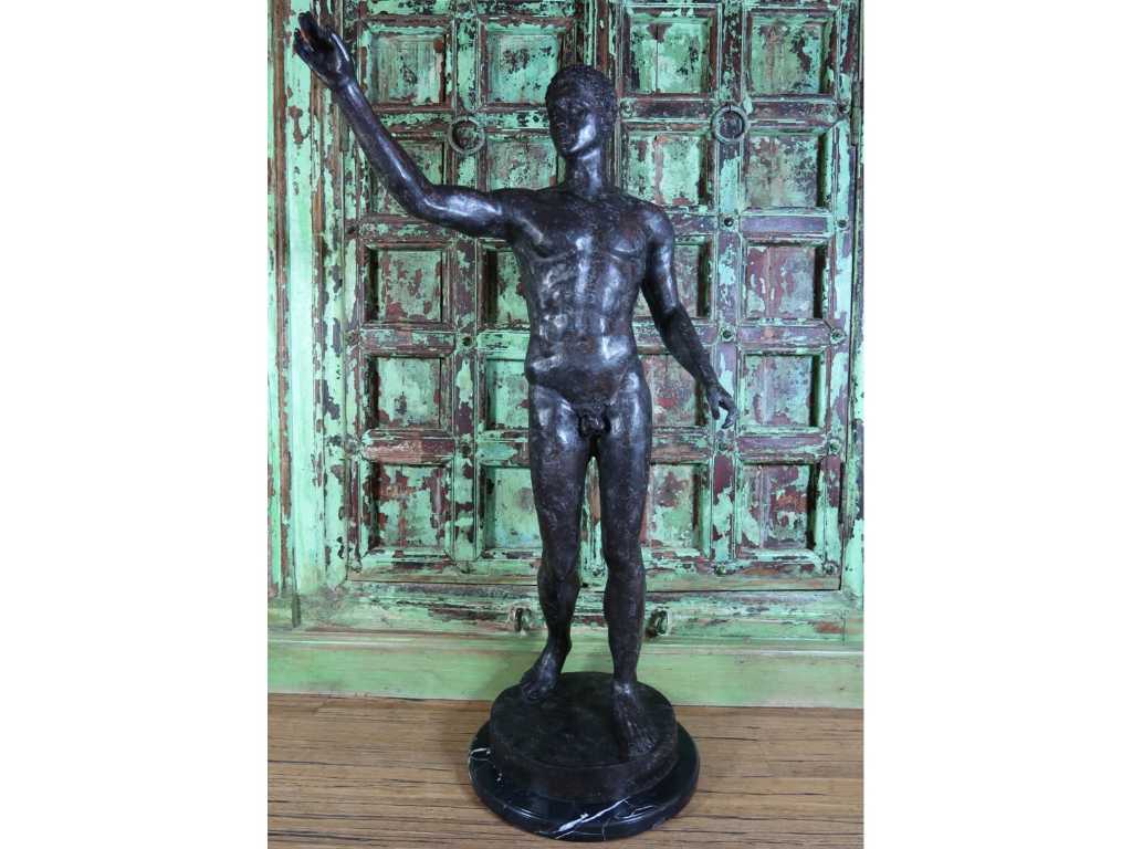Statue de A. Rodin ; présentant : 'L’Ephèbe' (95 cm, Bronze) 