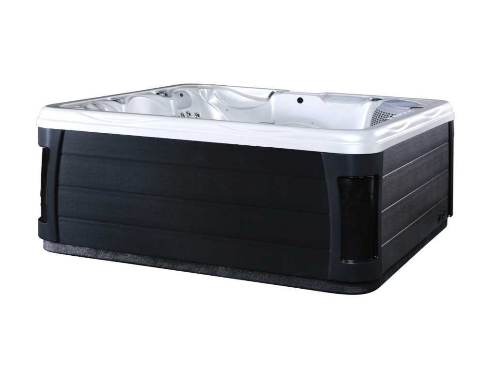 6 Persons Outdoor Spa 230x230cm - White / black side - incl. wifi